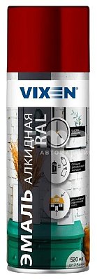 Эмаль алкидная VIXEN универсальная вишневая, глянцевая аэрозоль 520мл RAL3003