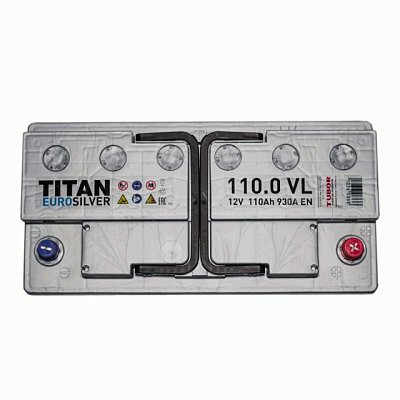Аккумуляторная батарея 110 Ач Титан Euro Silver п/п  35,3*17,5*19