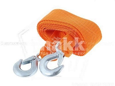 Трос 12т 5м буксировочный ленточный 2 петли + 2 крюка HITCH REGULAR