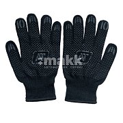 Перчатки х/б ПВХ черные с черной точкой  70гр. Профи р-р 10