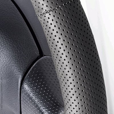 Оплётка нат.кожа чёрный Autoprofi перфорир 50шт/уп SAM-201 BK(M) "В" для перетяжки нить игла 