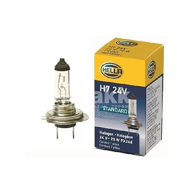 Автолампа H7 24V 70W Hella PX26d 8GH 007 157-241 Heavy Duty Expert 