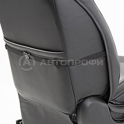 Накидка на сиденье AUTOPROFI каркасная экокожа HIT-310G BK/D.GY