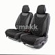 Накидки на сиденье Car Performance передние 2 шт алькантара + экокожа черные CUS-3044 BK/BK