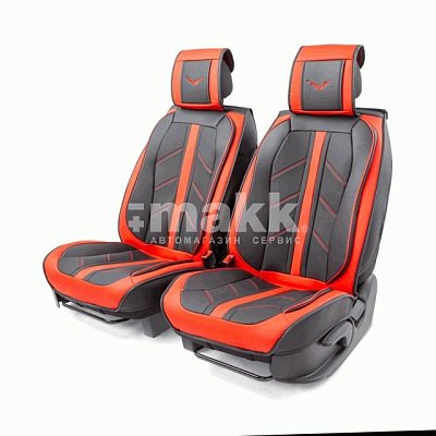 Накидки на сиденье Car Performance передние 2 шт экокожа черн/красные CUS-3012 BK/RD
