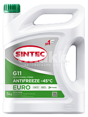 Антифриз Sintec Euro (-45) 5кг G11 (-45) (зеленый)