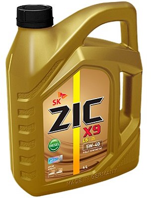 Масло моторное ZIC X9 LS 5W40 Diesel  синтетическое 4л