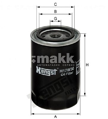 Фильтр масляный Hengst H17W30 (W 940/66) Audi; Skoda; VW