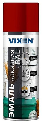 Эмаль алкидная VIXEN универсальная темно-красная, глянцевая аэрозоль 520мл RAL3011