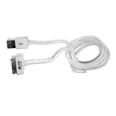 Кабель iPhone 4/iPod/iPad 1/2 30 pin AVS 1м белый IP-41