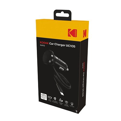 Автомобильное ЗУ USB 3А  с кабелем micro USB KODAK Rapid UC104