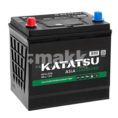 Аккумуляторная батарея 65 Ач Katatsu Standard Asia (75D23R) п/п 22,9*17,5*22,3