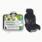 Накидка на сиденье черная GS натуральная овчина комбинированная с мехом волка 1 шт