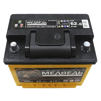 Аккумуляторная батарея 62 Ач Тюменский медведь LA о/п   24,2*17,5*19