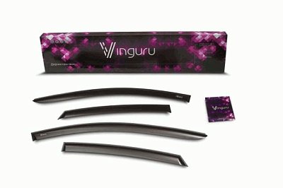 Дефлекторы на боковые стекла Vinguru Daewoo Gentra 2012- сед накладные скотч к-т 2 шт. 