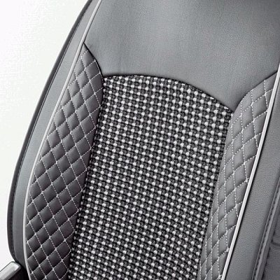 Накидки на сиденье Car Performance передние 2 шт экокожа черн/серые CUS-2102 BK/GY