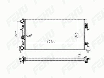 Радиатор охлаждения VW Polo Sedan (10-) Skoda Rapid (12-) (сборный) FRC1360m Fehu