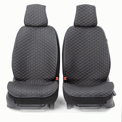 Накидки на сиденье Car Performance передние 2 шт  fiberflax черные 5шт/уп CUS-1032 BK