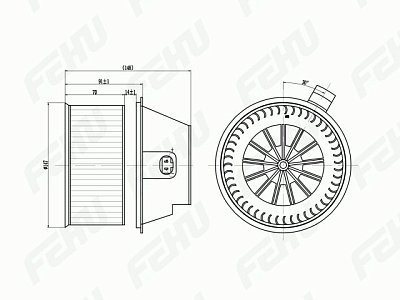 Мотор отопителя салона Lada Largus (12-) Renault Logan (04-) A/C FFH1077 Fehu