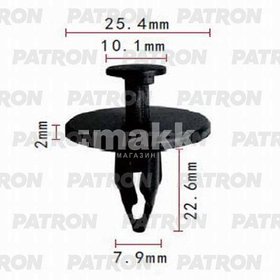 Клипса пластмассовая Ford, GM брызговики, защита P37-0745 Patron