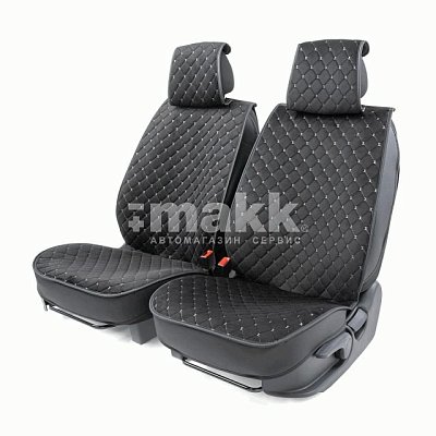 Накидки на сиденье Car Performance передние 2 шт алькантара черн/серые 5шт/уп CUS-2012 BK/GY