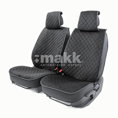 Накидки на сиденье Car Performance передние 2 шт алькантара черные 5шт/уп CUS-2012 BK/BK