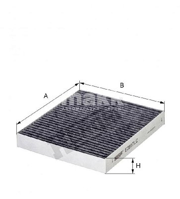 Фильтр салонный Hengst E3917LC (CUK 2141) CITROEN C-Crosser, MITSUBISHI Lanser, угольный