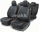 Чехлы ALCANTARA алькантара 15 предм чёрн/синие AIRBAG ALC-1505 BK/BL