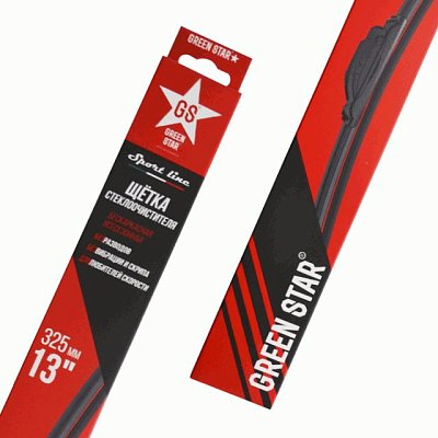 Бескаркасная щетка стеклоочистителя Sport Line Green Star 13" 325мм