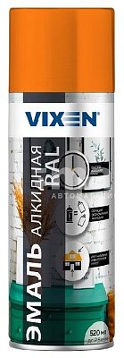 Эмаль алкидная VIXEN универсальная оранжевая, глянцевая аэрозоль 520мл RAL2004
