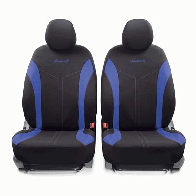 Чехлы автомоб. FLEX полиэстер 11 предм 2 молн чёрн/синие AIRBAG FLX-1102 BK/BL