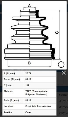 Пыльник ШРУСа Citroen внешн. CD22019 JIKIU