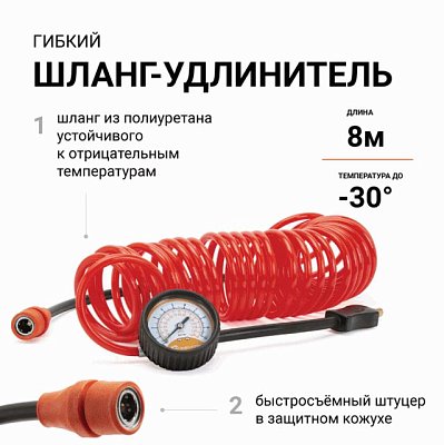 Компрессор 160л/мин 600W 10 Атм 12V шланг с переходником Агрессор AGR-160