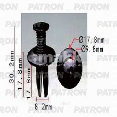 Клипса пластмассовая Ford бампер, уплотнитель P37-1234 Patron