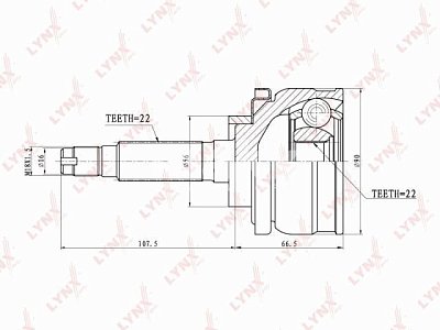ШРУС наружный ВАЗ 2121 LADA Niva 2121 22х56х22 CO-4601 LYNXauto