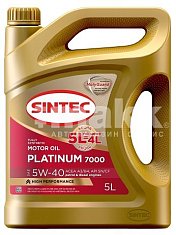 Масло моторное SINTEC PLATINUM 7000 синт 5W40 API SN/CF ACEA A3/B4 5л Акция 5л по цене 4л 