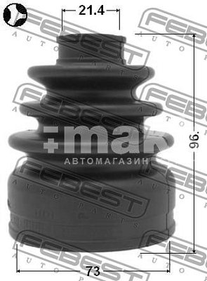 Пыльник ШРУСа Nissan QASHQAI J10E 2006-2013 73x96x21.4 внутр. Ком-кт 0215-J1016 Febest