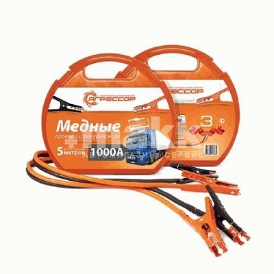 Провода пусковые медные 1000А Агрессор 5м пластиковый кейс AGR-1000