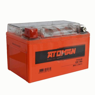 Мото аккумулятор ATOMAN Nano Gel 12V 7Ah (YTX7A-BS)