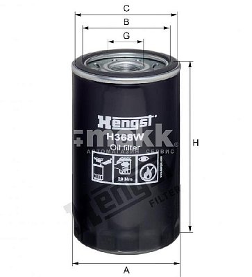 Фильтр масляный Hengst H368W (W 1223) CASE IH, HITACHI, JCB, NEW HOLLAND CONSTRUCTION, JOHN DEERE