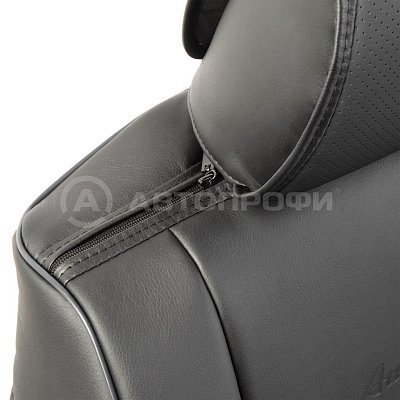 Накидка на сиденье AUTOPROFI каркасная экокожа HIT-310G BK/BK