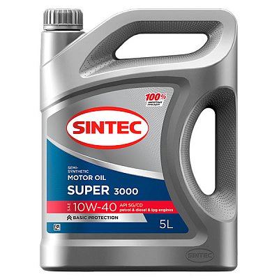 Масло моторное SINTEC Super 3000 10W40 п/синт. API SG/CD   5л