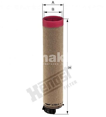 Фильтр воздушный Hengst E1700LS (CF 300) ATLAS COPCO MCT, основной E1700L, вторичный E1700LS