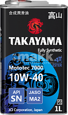 Масло моторное TAKAYAMA Mototec 7000 10W40 4Т п/синт  API SN JASO MA-2 1л