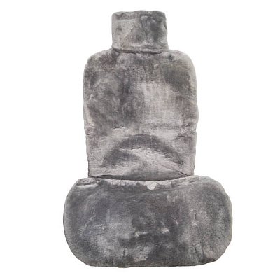 Накидка на сиденье серая GS натуральная овчина короткий ворс 1 шт