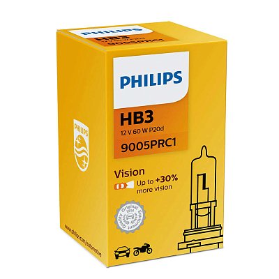 Автолампа HB3 12V 60W P20d (9005) Philips Vision+30%
