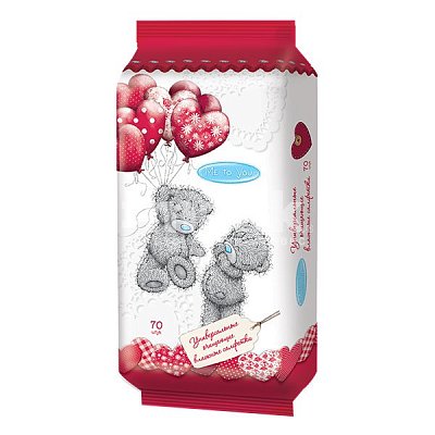 Салфетки влажные 70шт универсальные Me To You (20уп/кор) 30282