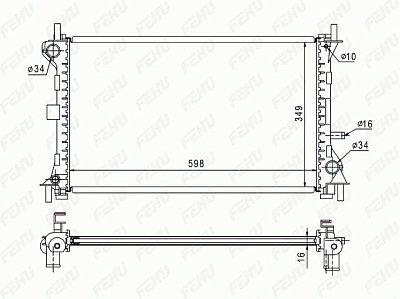 Радиатор охлаждения Ford Focus I A/C 1.4/1.6/1.8 FRC1227 Fehu