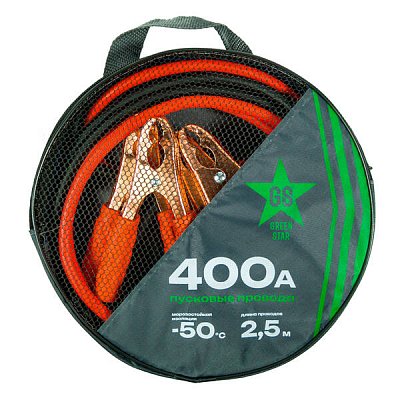Провода пусковые  400А 2,5м Green Star в сумке силиконовые 