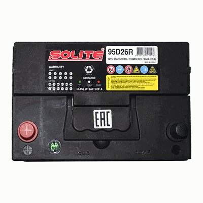 Аккумуляторная батарея 85 Ач Solite CMF (95D26R) п/п (нижнее крепление) 26,0*16,8*22,0